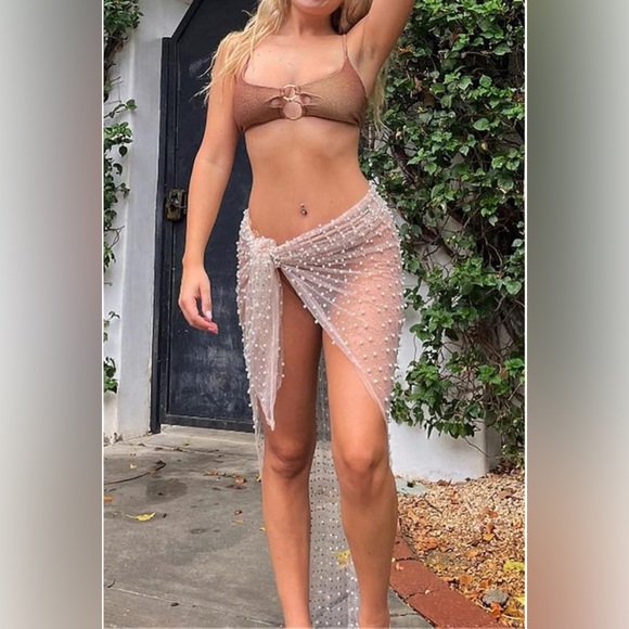 Pearlized Two-Piece Bridal Swim Coverup - Picture 4 of 5